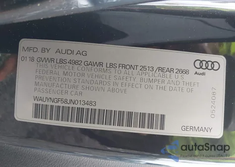 2018 Audi A5 2.0T Premium from USA, damaged, VIN WAUYNGF58JN013483
